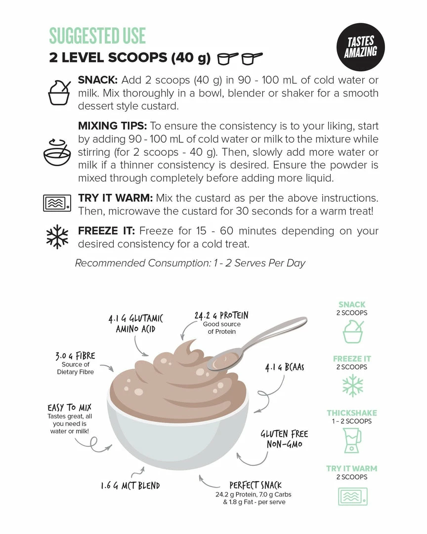 Muscle Nation CUSTARD Casein Protein - Choc Mint - 25 Serves 5 Muscle Nation CUSTARD Casein Protein - Choc Mint - 25 Serves
