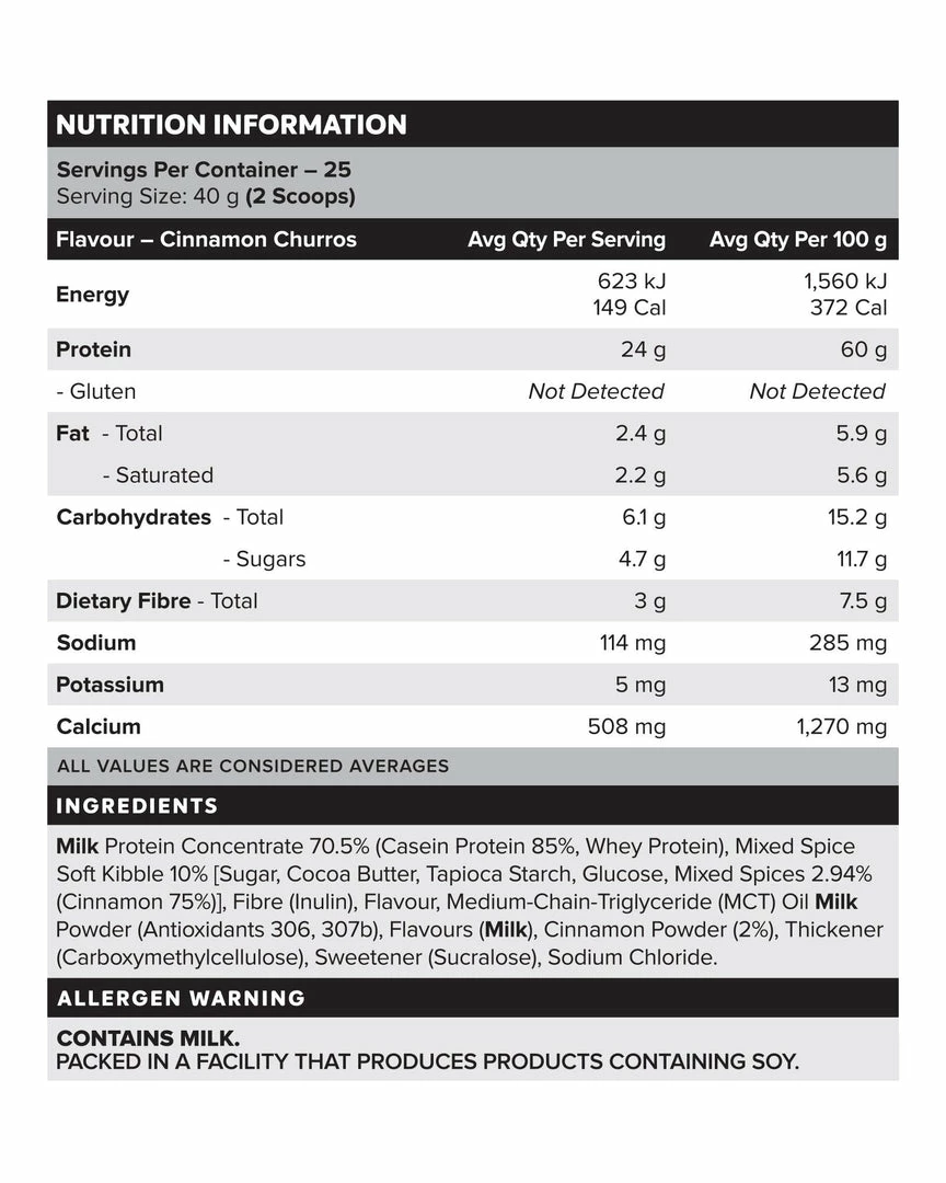 Muscle Nation CUSTARD Casein Protein - Cinnamon Churros - 25 Serves 30% EOFY SALE 5 Muscle Nation CUSTARD Casein Protein - Cinnamon Churros - 25 Serves 30% EOFY SALE