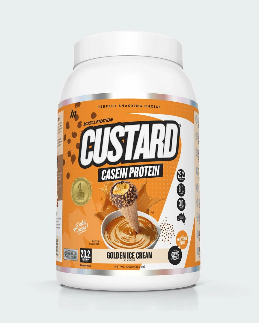 Muscle Nation 30% EOFY SALE CUSTARD Casein Protein - Golden Ice Cream - 25 Serves 3 Muscle Nation 30% EOFY SALE CUSTARD Casein Protein - Golden Ice Cream - 25 Serves