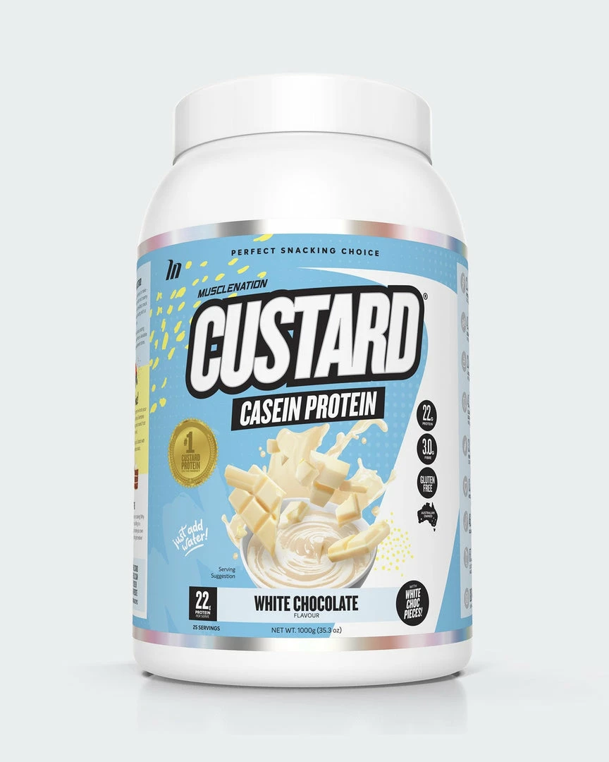 Muscle Nation CUSTARD Casein Protein - White Chocolate - 25 Serves 30% EOFY SALE 3 Muscle Nation CUSTARD Casein Protein - White Chocolate - 25 Serves 30% EOFY SALE