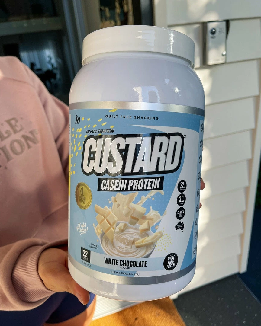 Muscle Nation CUSTARD Casein Protein - White Chocolate - 25 Serves 30% EOFY SALE 4 Muscle Nation CUSTARD Casein Protein - White Chocolate - 25 Serves 30% EOFY SALE