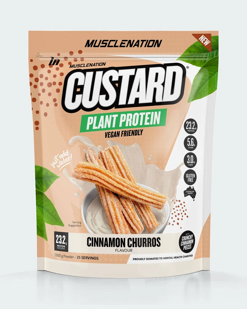 Muscle Nation 30% EOFY SALE CUSTARD Plant Protein - Cinnamon Churros - 25 Serves 3 Muscle Nation 30% EOFY SALE CUSTARD Plant Protein - Cinnamon Churros - 25 Serves