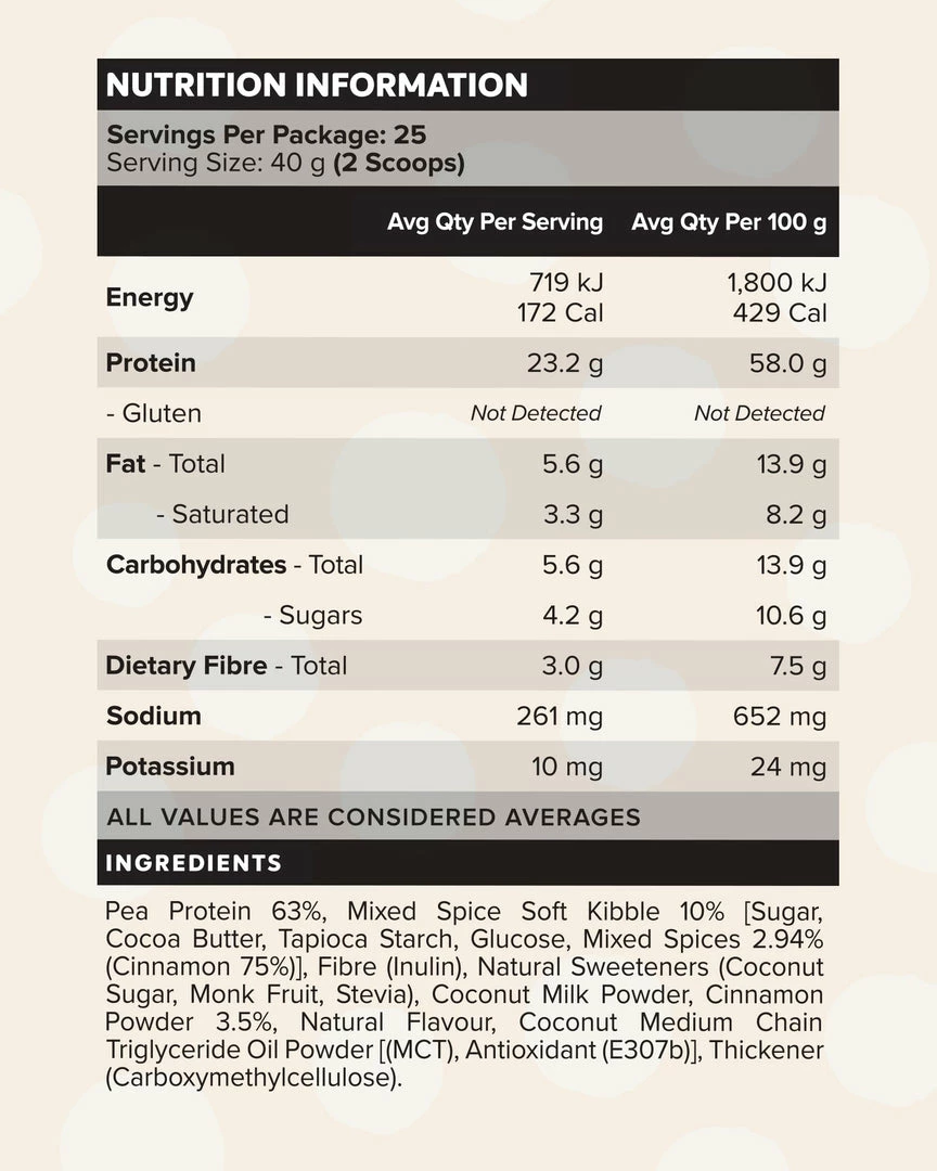 Muscle Nation 30% EOFY SALE CUSTARD Plant Protein - Cinnamon Churros - 25 Serves 4 Muscle Nation 30% EOFY SALE CUSTARD Plant Protein - Cinnamon Churros - 25 Serves