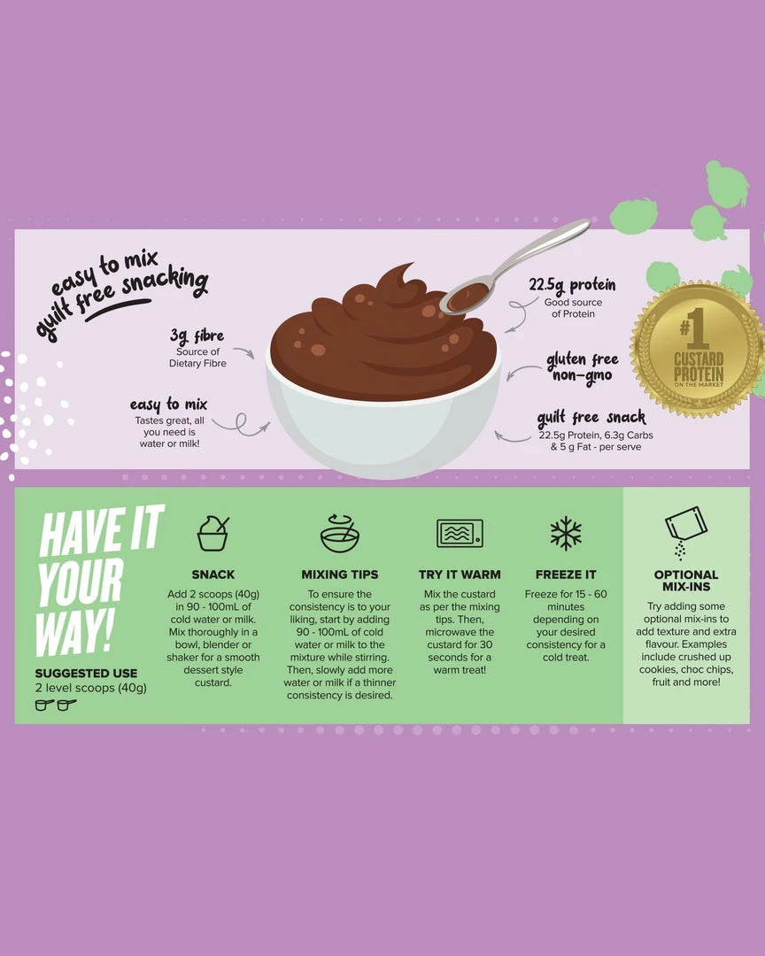 Muscle Nation CUSTARD Plant Protein - Double Chocolate - 25 Serves 30% EOFY SALE 4 Muscle Nation CUSTARD Plant Protein - Double Chocolate - 25 Serves 30% EOFY SALE