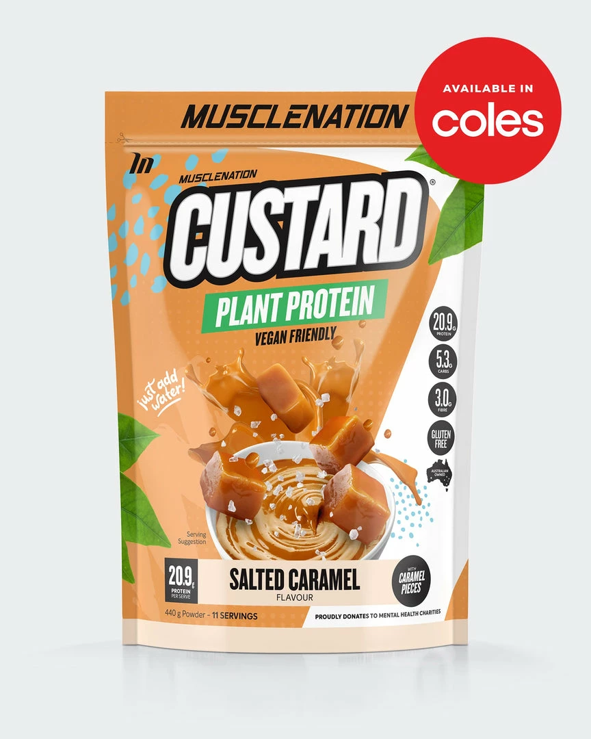 Muscle Nation 30% EOFY SALE CUSTARD Plant Protein - Salted Caramel - 11 Serves 3 Muscle Nation 30% EOFY SALE CUSTARD Plant Protein - Salted Caramel - 11 Serves