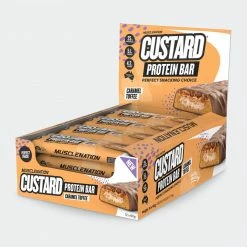 Muscle Nation 30% EOFY SALE CUSTARD Protein Bar - Caramel Toffee - Box Of 12