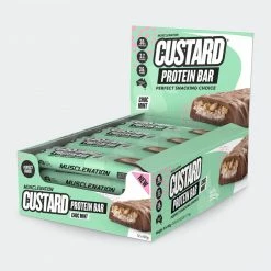 Muscle Nation CUSTARD Protein Bar - Choc Mint - Box Of 12 30% EOFY SALE