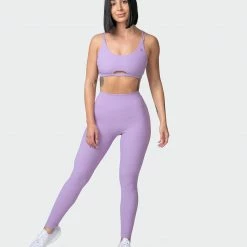 Muscle Nation Welcome To The Club All Day Rib Bralette - Lilac