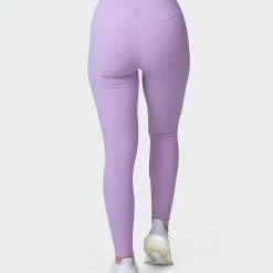 Muscle Nation Zero Rise Rib Ankle Length Leggings - Lilac Welcome To The Club