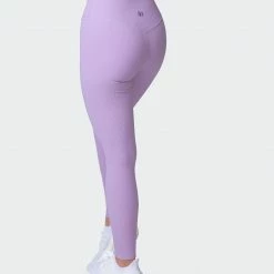 Muscle Nation Zero Rise Rib Ankle Length Leggings - Lilac Welcome To The Club