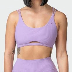 Muscle Nation Welcome To The Club All Day Rib Bralette - Lilac