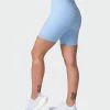 Muscle Nation Zero Rise Rib Bike Shorts - Periwinkle Welcome To The Club 1 Muscle Nation Zero Rise Rib Bike Shorts - Periwinkle Welcome To The Club