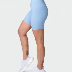 Muscle Nation Zero Rise Rib Bike Shorts - Periwinkle Welcome To The Club 12 Muscle Nation Zero Rise Rib Bike Shorts - Periwinkle Welcome To The Club