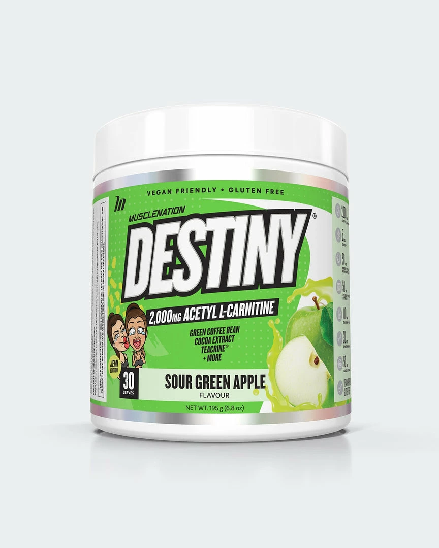 Muscle Nation DESTINY Pre Workout Burn - Sour Green Apple - 30 Serves 3 Muscle Nation DESTINY Pre Workout Burn - Sour Green Apple - 30 Serves