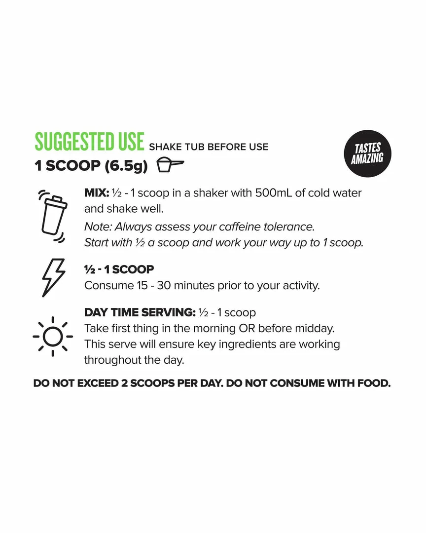 Muscle Nation DESTINY Pre Workout Burn - Sour Green Apple - 30 Serves 6 Muscle Nation DESTINY Pre Workout Burn - Sour Green Apple - 30 Serves