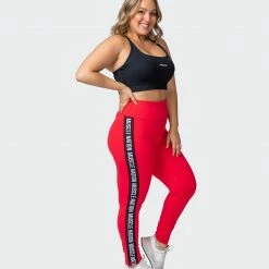 Muscle Nation Dynamic Ankle Length Leggings - Hot Red