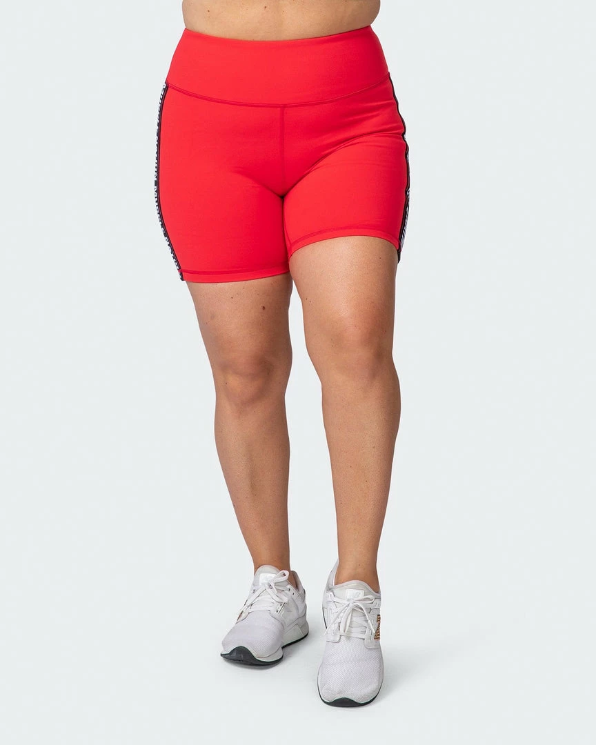 Muscle Nation Womens Dynamic Bike Shorts - Hot Red 4 Muscle Nation Womens Dynamic Bike Shorts - Hot Red