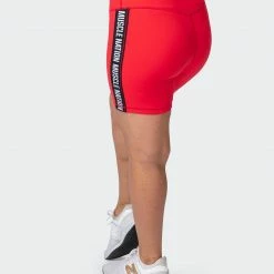 Muscle Nation Womens Dynamic Bike Shorts - Hot Red 17 Muscle Nation Womens Dynamic Bike Shorts - Hot Red