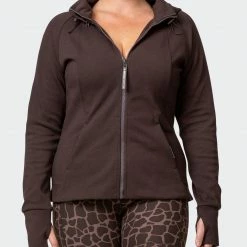 Muscle Nation Dynamic Zip Through Jacket - Cocoa