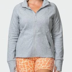 Muscle Nation Dynamic Zip Through Jacket - Light Grey Marl 30% EOFY SALE