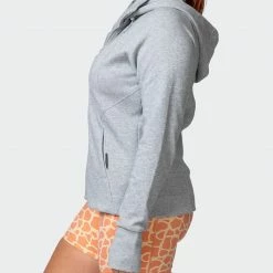 Muscle Nation Dynamic Zip Through Jacket - Light Grey Marl 30% EOFY SALE