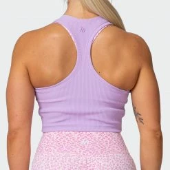 Muscle Nation Welcome To The Club Classic Rib Cropped Tank - Lilac 14 Muscle Nation Welcome To The Club Classic Rib Cropped Tank - Lilac