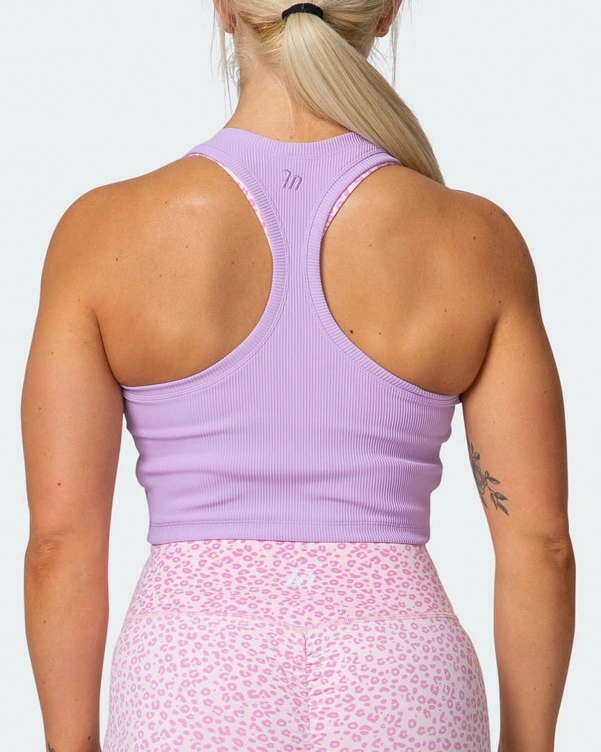 Muscle Nation Welcome To The Club Classic Rib Cropped Tank - Lilac 8 Muscle Nation Welcome To The Club Classic Rib Cropped Tank - Lilac