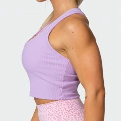 Muscle Nation Welcome To The Club Classic Rib Cropped Tank - Lilac 12 Muscle Nation Welcome To The Club Classic Rib Cropped Tank - Lilac