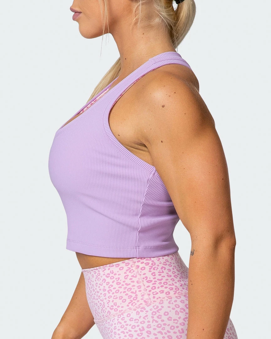 Muscle Nation Welcome To The Club Classic Rib Cropped Tank - Lilac 6 Muscle Nation Welcome To The Club Classic Rib Cropped Tank - Lilac