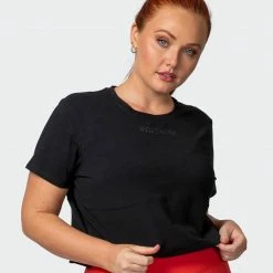 Muscle Nation Elevate Cropped Tee - Black 30% EOFY SALE
