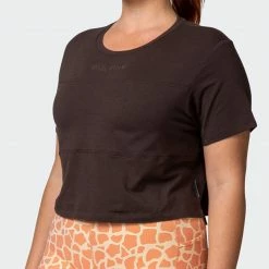 Muscle Nation 30% EOFY SALE Elevate Cropped Tee - Cocoa