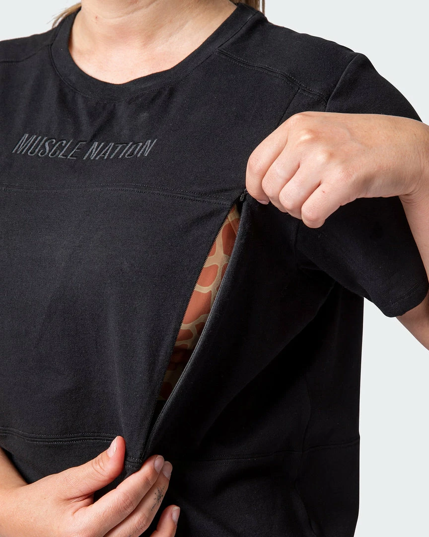 Muscle Nation Elevate Maternity Tee - Black 30% EOFY SALE 5 Muscle Nation Elevate Maternity Tee - Black 30% EOFY SALE