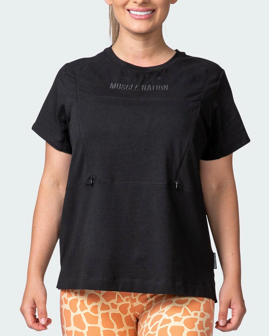 Muscle Nation Elevate Maternity Tee - Black 30% EOFY SALE 6 Muscle Nation Elevate Maternity Tee - Black 30% EOFY SALE