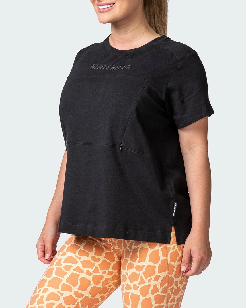 Muscle Nation Elevate Maternity Tee - Black 30% EOFY SALE 7 Muscle Nation Elevate Maternity Tee - Black 30% EOFY SALE