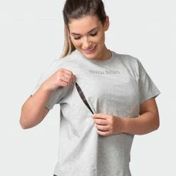 Muscle Nation Elevate Maternity Tee - Light Grey Marl 30% EOFY SALE