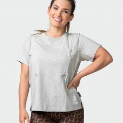 Muscle Nation Elevate Maternity Tee - Light Grey Marl 30% EOFY SALE