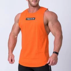 Muscle Nation Mens Embroidery Tank - Orange