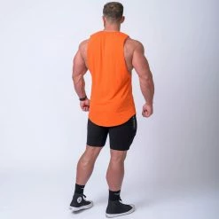 Muscle Nation Mens Embroidery Tank - Orange 11 Muscle Nation Mens Embroidery Tank - Orange