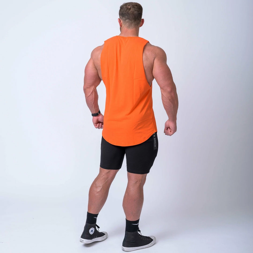 Muscle Nation Mens Embroidery Tank - Orange 7 Muscle Nation Mens Embroidery Tank - Orange