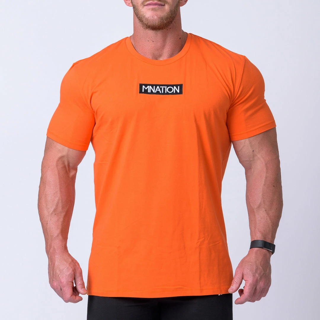 Muscle Nation Mens Embroidery Tee - Orange 3 Muscle Nation Mens Embroidery Tee - Orange