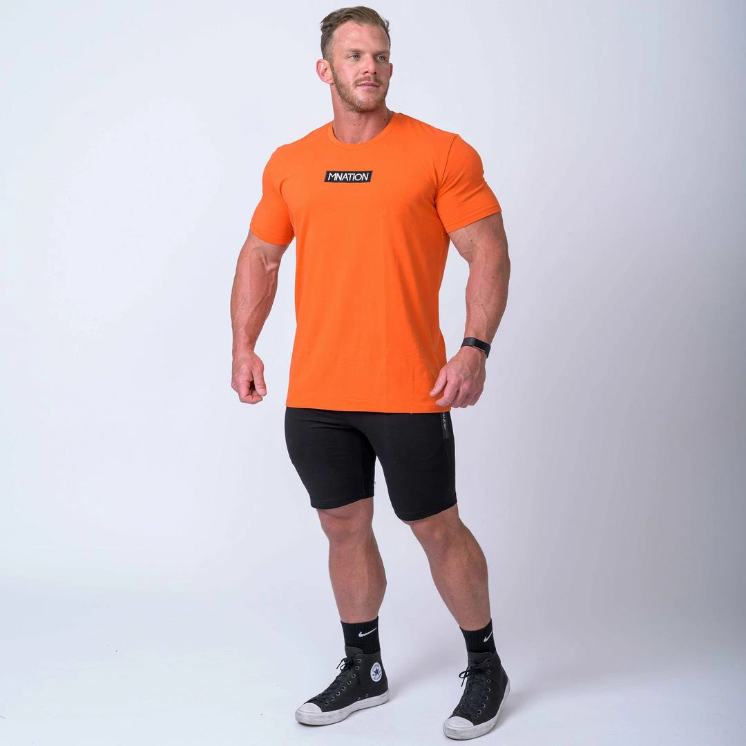 Muscle Nation Mens Embroidery Tee - Orange 5 Muscle Nation Mens Embroidery Tee - Orange