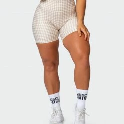 Muscle Nation Everyday Scrunch Bike Shorts - Houndstooth Print 30% EOFY SALE