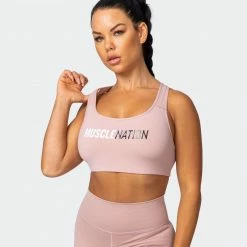 Muscle Nation Womens Strike Bra - Fawn