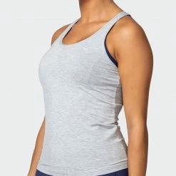Muscle Nation Focus Tank - Light Grey Marl