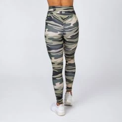 Muscle Nation Signature Full Length Scrunch Leggings - Green Camo Scrunch Bum