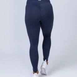 Muscle Nation Signature Full Length Scrunch Leggings - Navy Blue