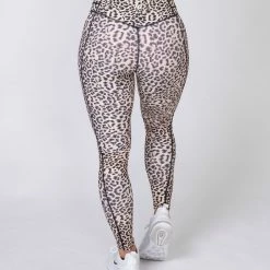 Muscle Nation Full Length V Wrap Leggings - Yellow Leopard Womens