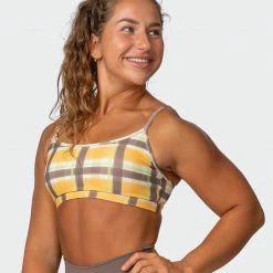 Muscle Nation Function Bra - Checked Out Print 30% EOFY SALE