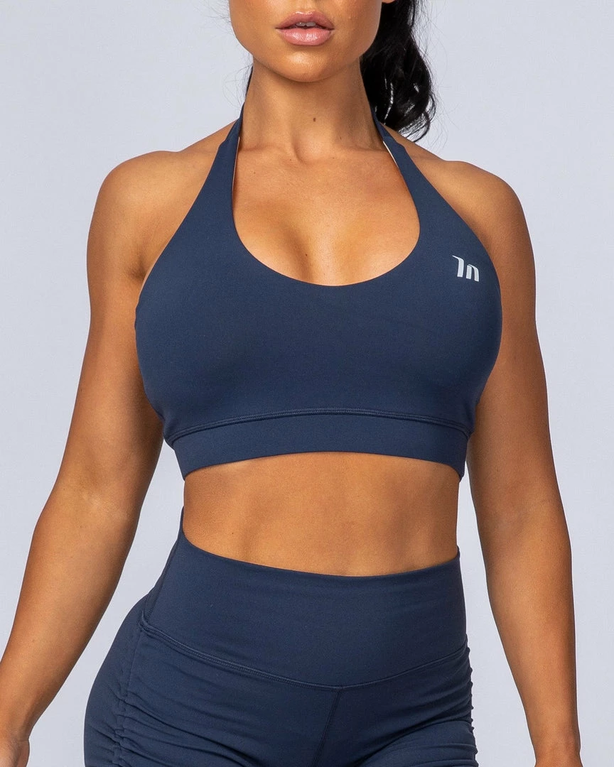 Muscle Nation Halter Bra - Navy 3 Muscle Nation Halter Bra - Navy