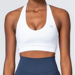 Muscle Nation 30% EOFY SALE Halter Bra - White